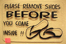 remove shoe signs - aloha2go.com - toll free 1-877-398-1688